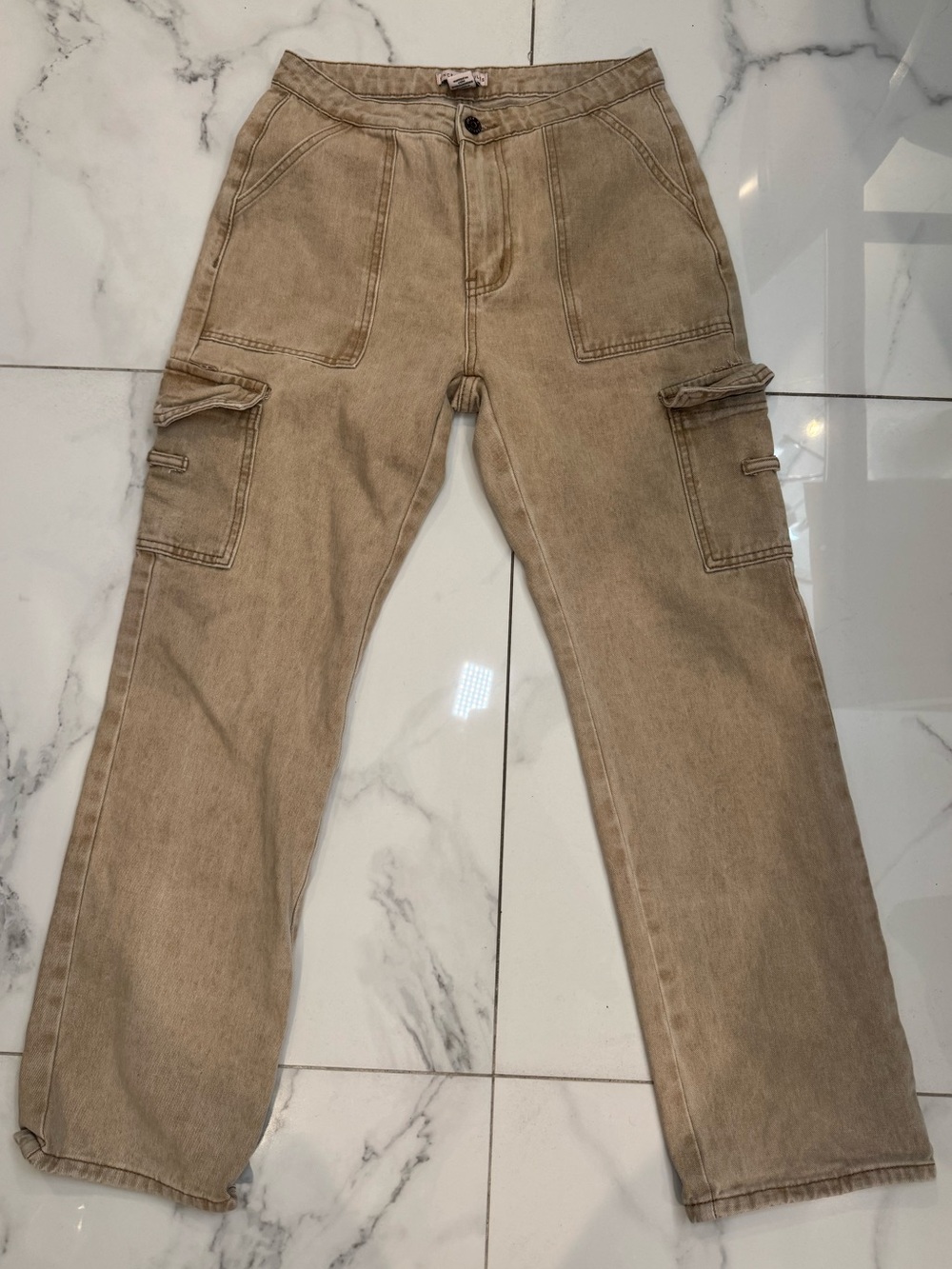 Sincerely Jules Tan Utility Cargo Pants Size 28
